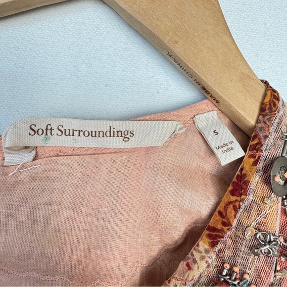 Soft Surroundings Vanessa Maxi Dress Kaftan Small Boho Summer Casual Embellished - Picture 6 of 12